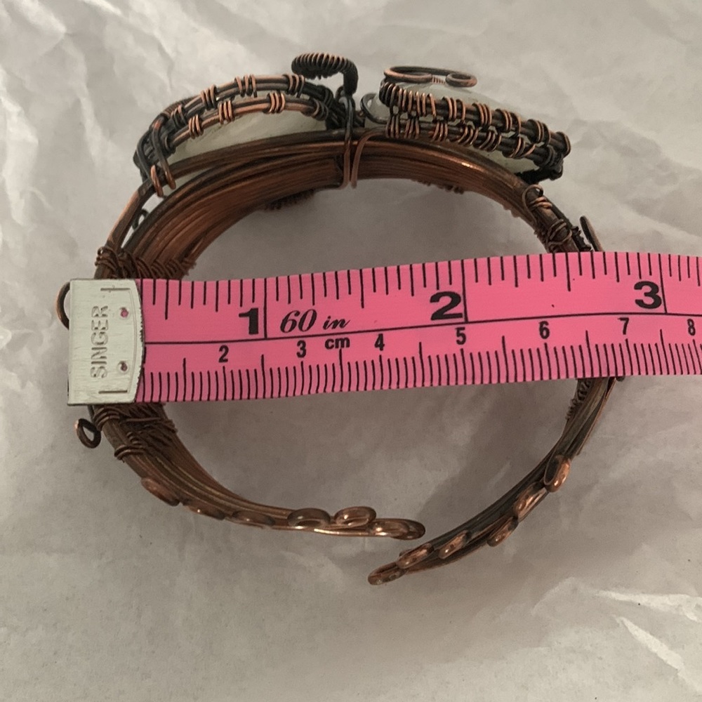 Wire Wrap Moonstone Cuff Adjustable - image 4